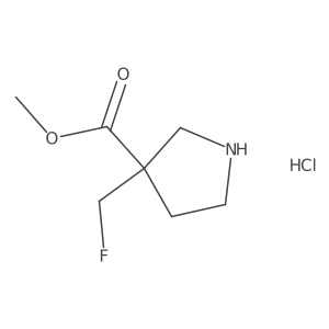 Methyl 3-(fluoromethyl)pyrrolidine-3-carboxylate hydrochloride结构式