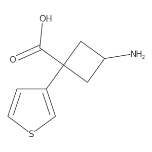 3-Amino-1-(thiophen-3-yl)cyclobutane-1-carboxylic acid结构式