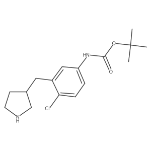 tert-butyl N-{4-chloro-3-[(pyrrolidin-3-yl)methyl]phenyl}carbamate Structure