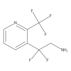 2,2-Difluoro-2-[2-(trifluoromethyl)pyridin-3-yl]ethan-1-amine结构式