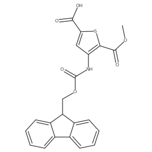 4-({[(9H-fluoren-9-yl)methoxy]carbonyl}amino)-5-(methoxycarbonyl)thiophene-2-carboxylic acid结构式