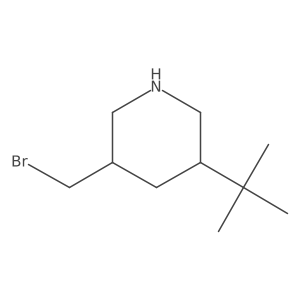 rac-(3R,5R)-3-(bromomethyl)-5-tert-butylpiperidine结构式