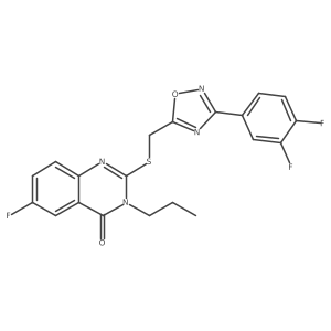 2-(((3-(3,4-difluorophenyl)-1,2,4-oxadiazol-5-yl)methyl)thio)-6-fluoro-3-propylquinazolin-4(3H)-one结构式