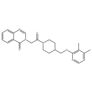 3-(2-(4-(((5,6-dimethylpyrimidin-4-yl)oxy)methyl)piperidin-1-yl)-2-oxoethyl)quinazolin-4(3H)-one Structure