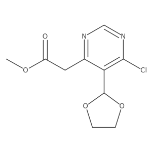 Methyl 2-(6-chloro-5-(1,3-dioxolan-2-yl)pyrimidin-4-yl)acetate结构式