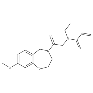 N-ethyl-N-[2-(8-methoxy-2,3,4,5-tetrahydro-1,4-benzoxazepin-4-yl)-2-oxoethyl]prop-2-enamide结构式