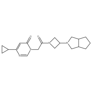 6-Cyclopropyl-3-[2-(3-{octahydrocyclopenta[c]pyrrol-2-yl}azetidin-1-yl)-2-oxoethyl]-3,4-dihydropyrimidin-4-one Structure
