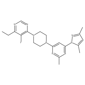 4-(3,5-Dimethylpyrazol-1-yl)-6-[4-(6-ethyl-5-fluoropyrimidin-4-yl)piperazin-1-yl]-2-methylpyrimidine结构式