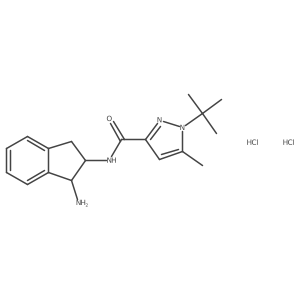 N-[(1R,2R)-1-aminoindan-2-yl]-1-tert-butyl-5-methyl-pyrazole-3-carboxamide;dihydrochloride结构式