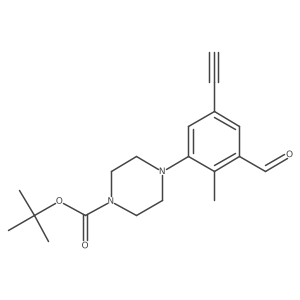 Tert-butyl 4-(5-ethynyl-3-formyl-2-methylphenyl)piperazine-1-carboxylate结构式