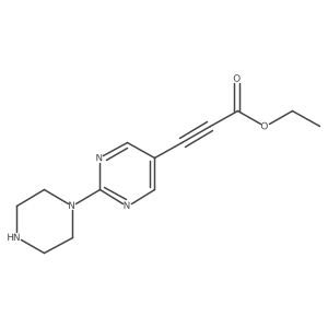 Ethyl 3-[2-(piperazin-1-yl)pyrimidin-5-yl]prop-2-ynoate Structure