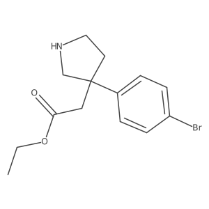 Ethyl 2-[3-(4-bromophenyl)pyrrolidin-3-yl]acetate结构式