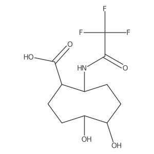 5,6-Dihydroxy-2-(2,2,2-trifluoroacetamido)cyclooctane-1-carboxylic acid Structure