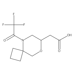 2-[5-(2,2,2-Trifluoroacetyl)-8-oxa-5-azaspiro[3.5]nonan-7-yl]acetic acid结构式