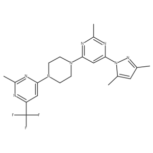 4-(3,5-dimethyl-1H-pyrazol-1-yl)-2-methyl-6-{4-[2-methyl-6-(trifluoromethyl)pyrimidin-4-yl]piperazin-1-yl}pyrimidine Structure