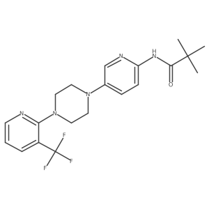 2,2-dimethyl-N-(5-{4-[3-(trifluoromethyl)pyridin-2-yl]piperazin-1-yl}pyridin-2-yl)propanamide结构式