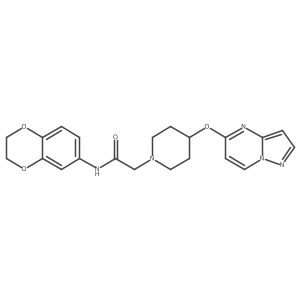 N-(2,3-dihydro-1,4-benzodioxin-6-yl)-2-(4-{pyrazolo[1,5-a]pyrimidin-5-yloxy}piperidin-1-yl)acetamide Structure