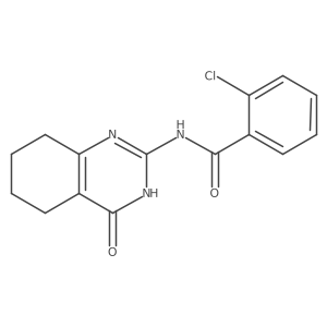 2-chloro-N-(4-oxo-3,4,5,6,7,8-hexahydro-2-quinazolinyl)benzenecarboxamide结构式