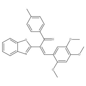 (2Z)-2-(1,3-benzoxazol-2-yl)-1-(4-methylphenyl)-3-(2,4,5-trimethoxyphenyl)prop-2-en-1-one Structure