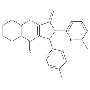 1-(4-methylphenyl)-2-(6-methylpyridin-2-yl)-4a,5,6,7,8,8a-hexahydro-1H-chromeno[2,3-c]pyrrole-3,9-dione结构式