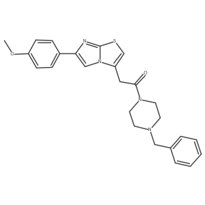 1-(4-Benzylpiperazin-1-yl)-2-(6-(4-methoxyphenyl)imidazo[2,1-b]thiazol-3-yl)ethanone结构式
