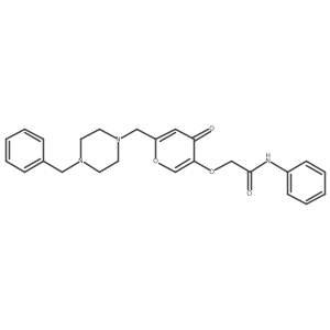 2-((6-((4-benzylpiperazin-1-yl)methyl)-4-oxo-4H-pyran-3-yl)oxy)-N-phenylacetamide Structure