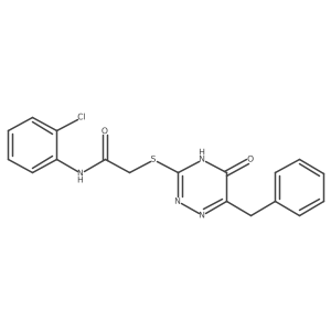 2-[(6-benzyl-5-oxo-4,5-dihydro-1,2,4-triazin-3-yl)sulfanyl]-N-(2-chlorophenyl)acetamide结构式
