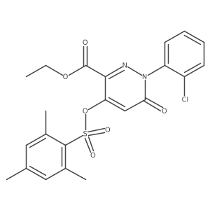 Ethyl 1-(2-chlorophenyl)-4-((mesitylsulfonyl)oxy)-6-oxo-1,6-dihydropyridazine-3-carboxylate结构式