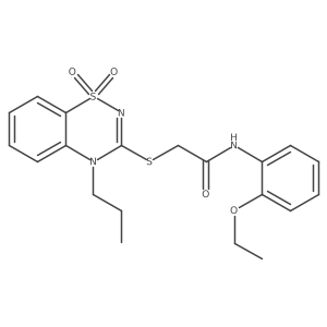2-((1,1-dioxido-4-propyl-4H-benzo[e][1,2,4]thiadiazin-3-yl)thio)-N-(2-ethoxyphenyl)acetamide Structure