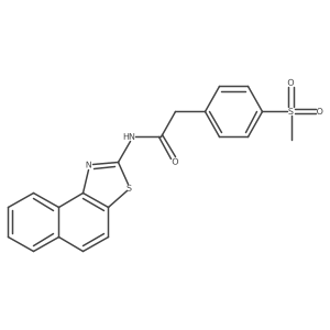 2-(4-(methylsulfonyl)phenyl)-N-(naphtho[1,2-d]thiazol-2-yl)acetamide结构式