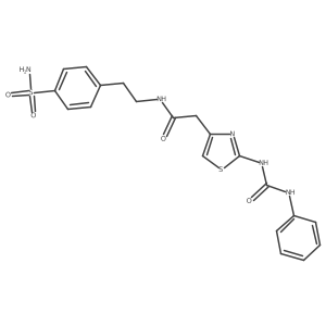 2-{2-[(phenylcarbamoyl)amino]-1,3-thiazol-4-yl}-N-[2-(4-sulfamoylphenyl)ethyl]acetamide Structure