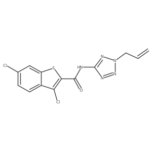 3,6-dichloro-N-[2-(prop-2-en-1-yl)-2H-tetrazol-5-yl]-1-benzothiophene-2-carboxamide结构式