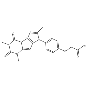 2-[4-(2,4,7-trimethyl-1,3-dioxo-9aH-purino[7,8-a]imidazol-9-ium-6-yl)phenoxy]acetamide Structure