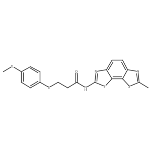 3-((4-methoxyphenyl)thio)-N-(7-methylbenzo[1,2-d:4,3-d']bis(thiazole)-2-yl)propanamide结构式