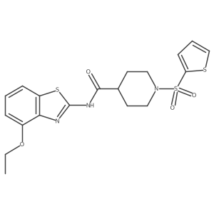 N-(4-ethoxybenzo[d]thiazol-2-yl)-1-(thiophen-2-ylsulfonyl)piperidine-4-carboxamide结构式