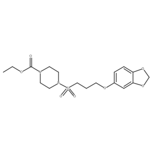 Ethyl 4-((3-(benzo[d][1,3]dioxol-5-yloxy)propyl)sulfonyl)piperazine-1-carboxylate Structure