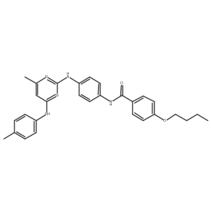 4-butoxy-N-(4-((4-methyl-6-(p-tolylamino)pyrimidin-2-yl)amino)phenyl)benzamide Structure