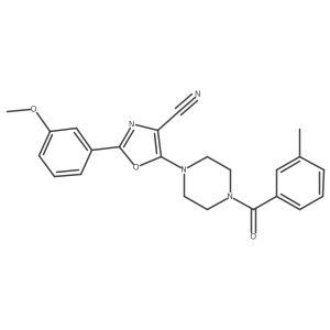2-(3-Methoxyphenyl)-5-(4-(3-methylbenzoyl)piperazin-1-yl)oxazole-4-carbonitrile结构式