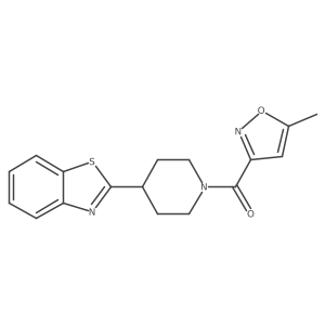 (4-(Benzo[d]thiazol-2-yl)piperidin-1-yl)(5-methylisoxazol-3-yl)methanone Structure