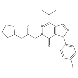 N-cyclopentyl-2-(1-(4-fluorophenyl)-4-isopropyl-7-oxo-1H-pyrazolo[3,4-d]pyridazin-6(7H)-yl)acetamide Structure