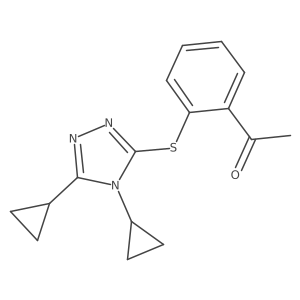 1-[2-[(4,5-Dicyclopropyl-4H-1,2,4-triazol-3-yl)thio]phenyl]ethanone结构式