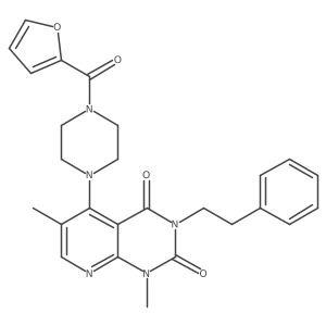 5-(4-(furan-2-carbonyl)piperazin-1-yl)-1,6-dimethyl-3-phenethylpyrido[2,3-d]pyrimidine-2,4(1H,3H)-dione结构式