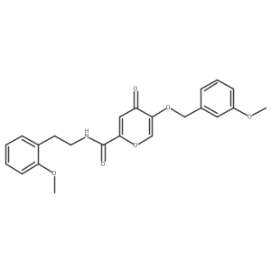 5-((3-methoxybenzyl)oxy)-N-(2-methoxyphenethyl)-4-oxo-4H-pyran-2-carboxamide结构式