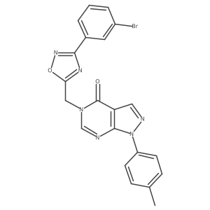 5-((3-(3-bromophenyl)-1,2,4-oxadiazol-5-yl)methyl)-1-(p-tolyl)-1H-pyrazolo[3,4-d]pyrimidin-4(5H)-one Structure