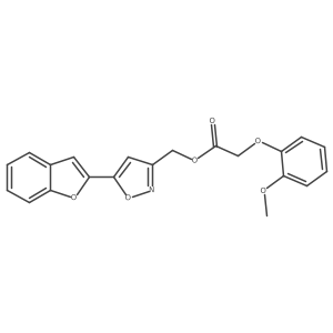 (5-(Benzofuran-2-yl)isoxazol-3-yl)methyl 2-(2-methoxyphenoxy)acetate Structure