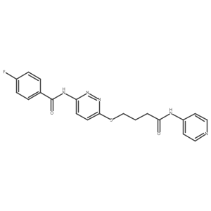 4-fluoro-N-(6-((4-oxo-4-(pyridin-4-ylamino)butyl)thio)pyridazin-3-yl)benzamide结构式