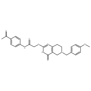 N-(4-acetylphenyl)-2-((6-(4-methoxybenzyl)-4-oxo-3,4,5,6,7,8-hexahydropyrido[4,3-d]pyrimidin-2-yl)thio)acetamide Structure