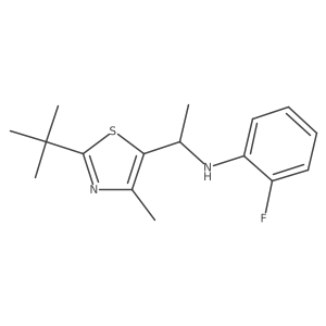 N-[1-(2-tert-butyl-4-methyl-1,3-thiazol-5-yl)ethyl]-2-fluoroaniline Structure