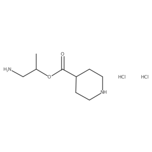1-Aminopropan-2-yl piperidine-4-carboxylate dihydrochloride结构式