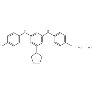 N2,N4-bis(4-methylphenyl)-6-(pyrrolidin-1-yl)-1,3,5-triazine-2,4-diamine dihydrochloride Structure